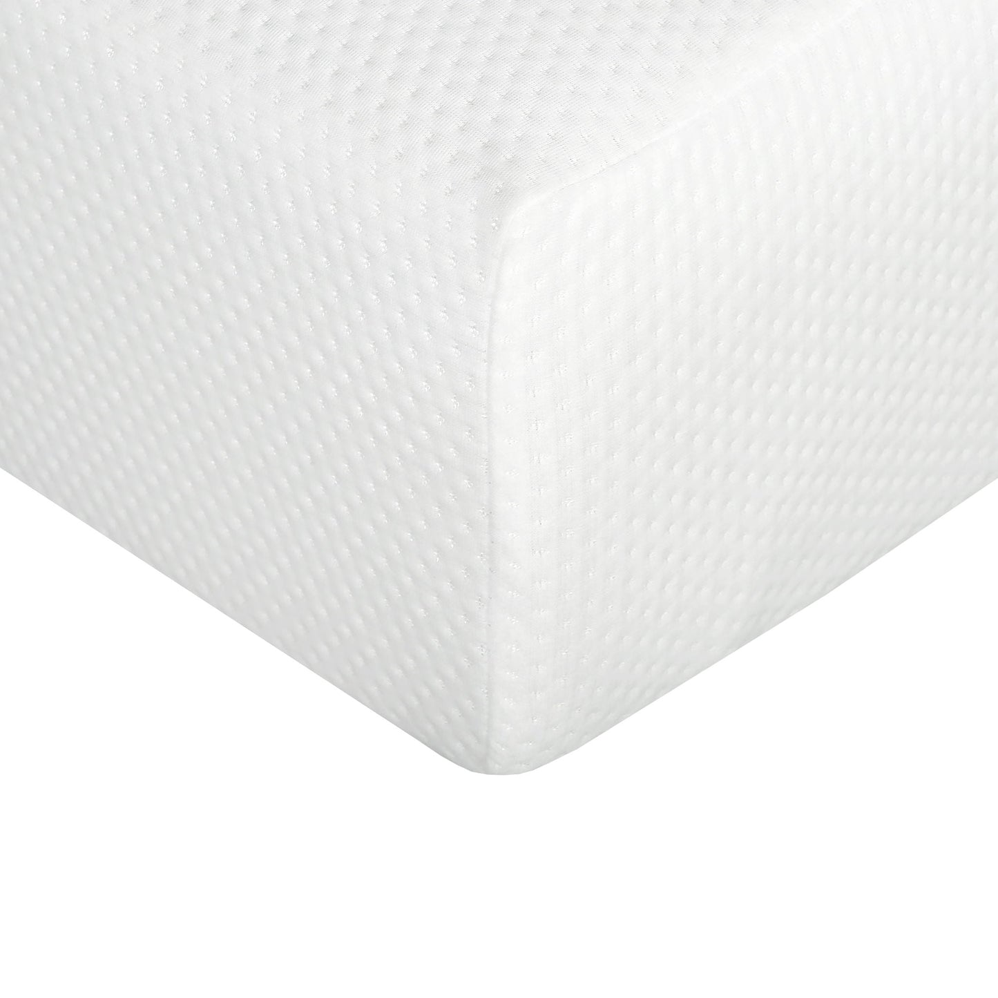 8-inch Plush Gel Memory Foam Mattress Aloe Vera cover close-up white quilted fabric on Tampa Home & Garden Store