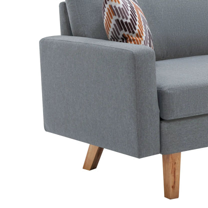 Bahamas Minimalistic Sofa With 2 Throw Pillows