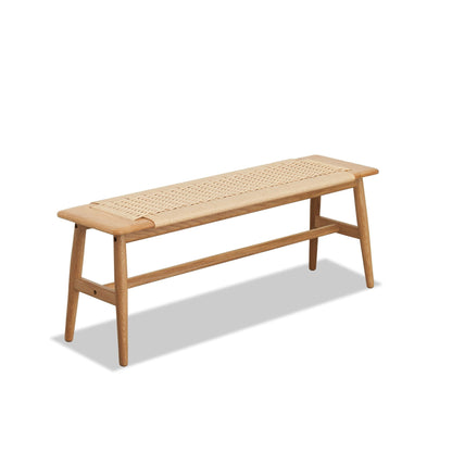 Woven Oak Dining Bench and Bedroom Decor