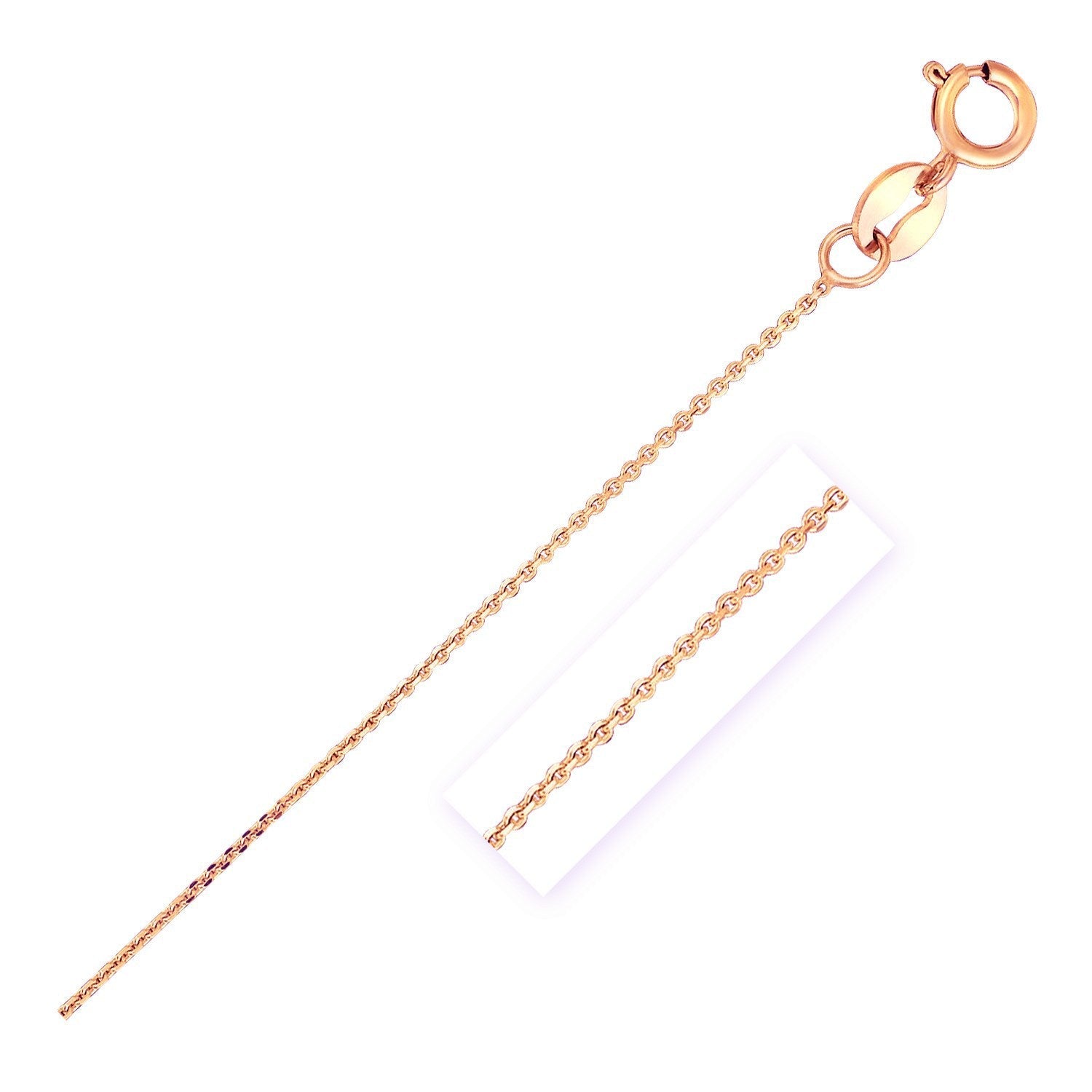 14k rose gold diamond-cut cable link necklace 0.7mm Bids.com on Tampa Home & Garden Store