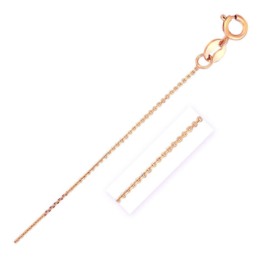 14k rose gold diamond-cut cable link necklace 0.7mm Bids.com on Tampa Home & Garden Store