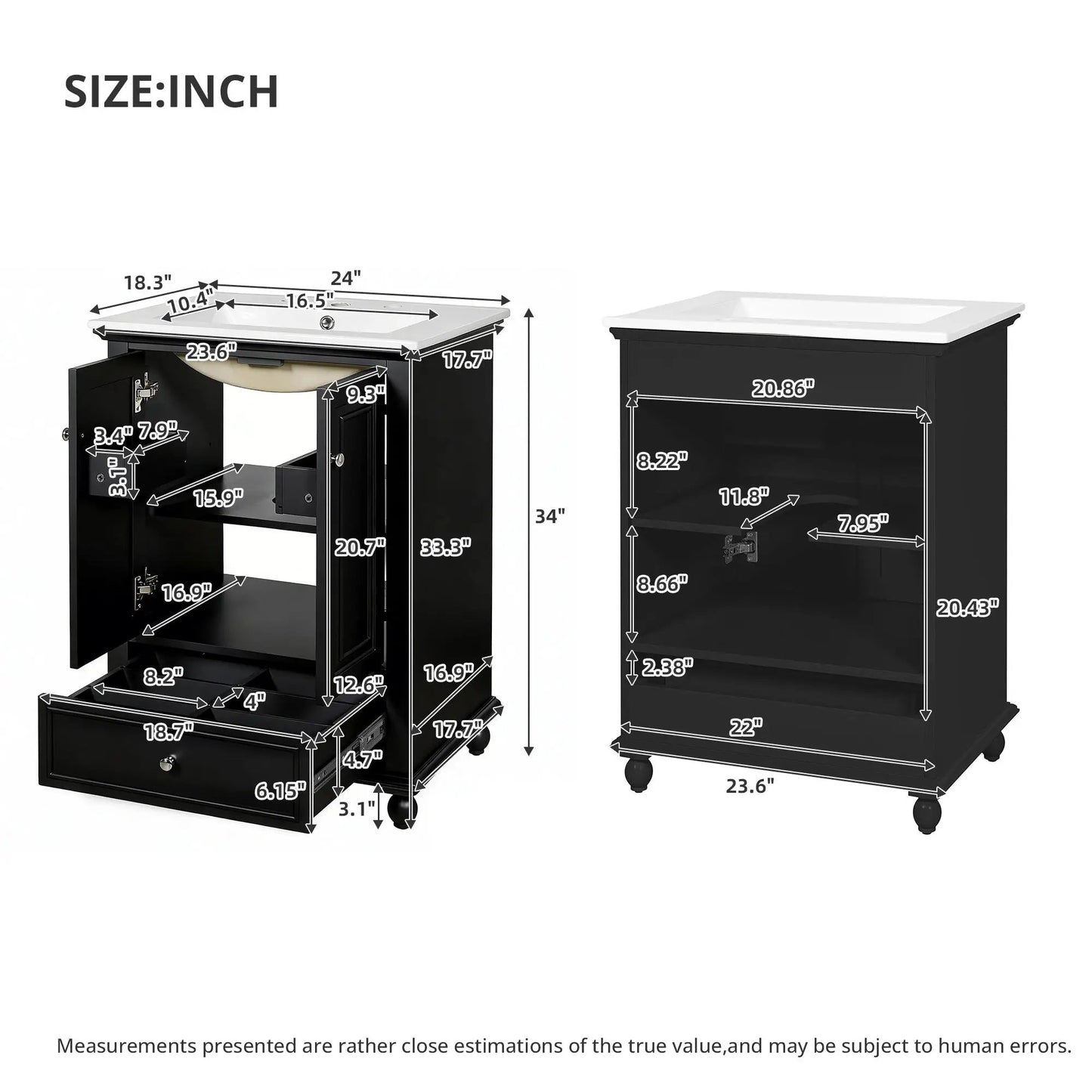Modern Bathroom Vanity With Sink and Drawer