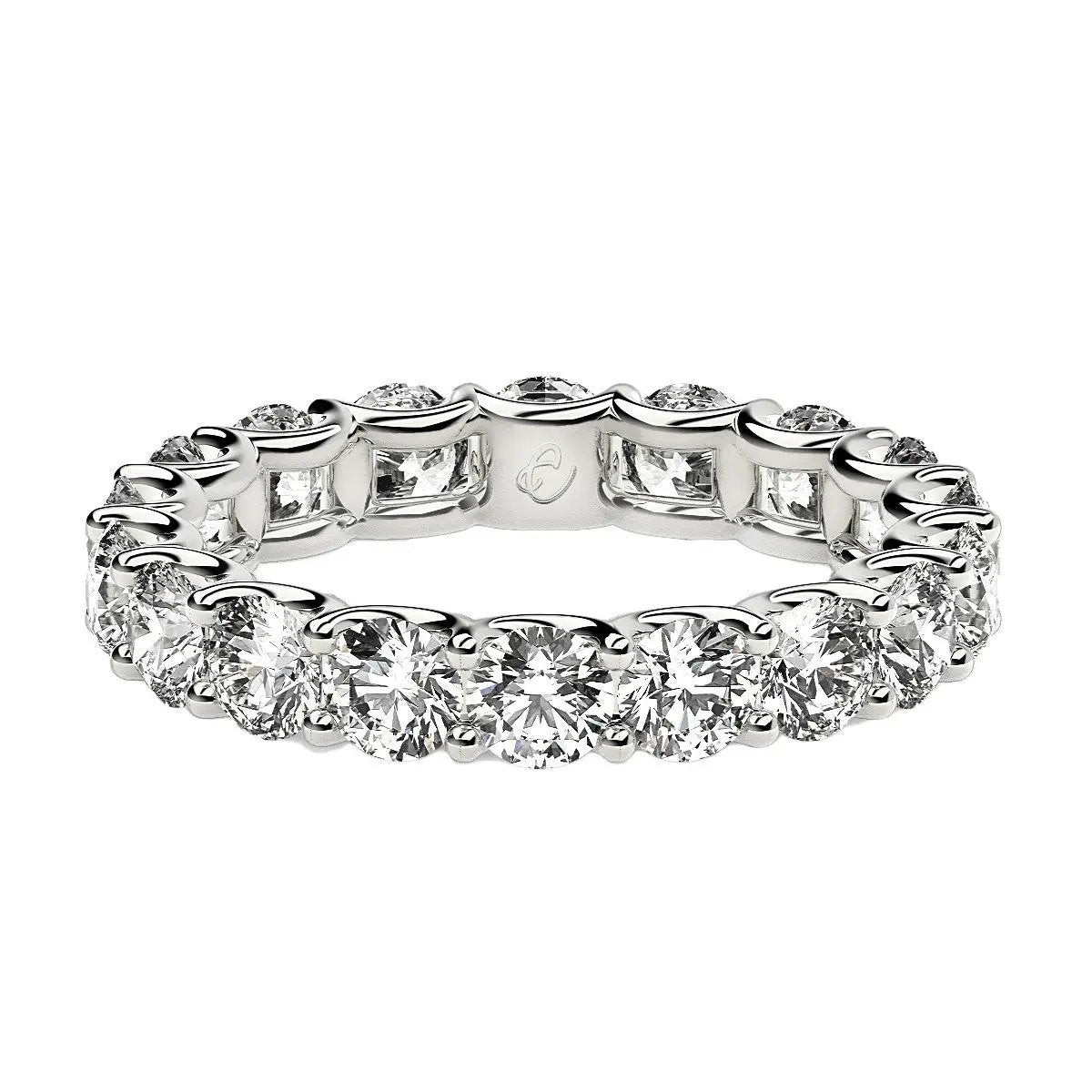 Round-cut lab-grown eternity ring in 14k white gold, 2 ctw FG/VS2, diamond band Tampa Home & Garden Store on Tampa Home & Garden Store