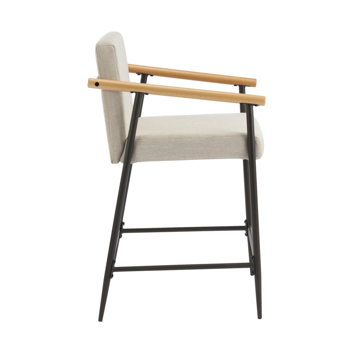 Counter Stool Set with iron frame and beige upholstery HouseOfZazla on Tampa Home & Garden Store
