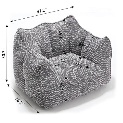 Arm Chairs HouseOfZazla Comfortable chenille sofa chairs with highly resilient foam gray on Tampa Home & Garden Store