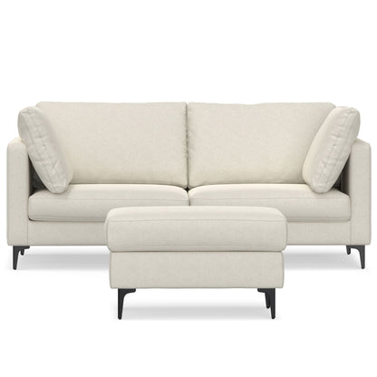 Ava Mid Century Modern Sofa and Ottoman Set