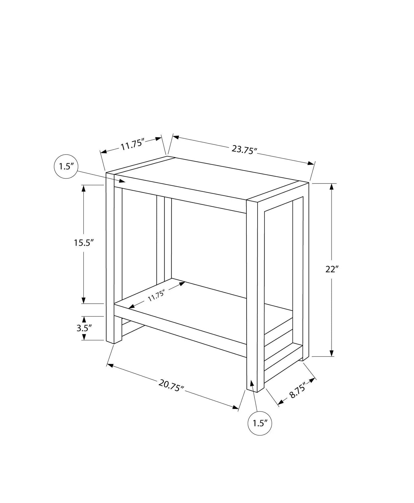 Accent Side Table with Two Tiers in Modern Style
