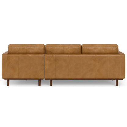 Morrison Upholstered Sectional Sofa tan leather with three-seat modules and tapered legs on Tampa Home & Garden Store