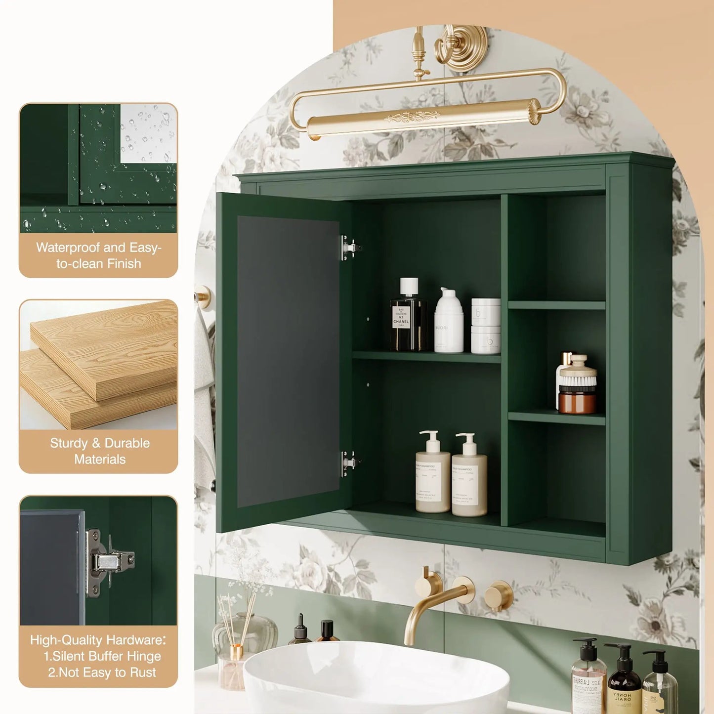 Wall Mounted Medicine Cabinet with Mirror