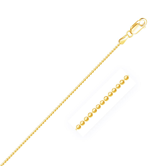 14k yellow gold diamond-cut bead chain necklace 1.2mm by Bids.com on Tampa Home & Garden Store