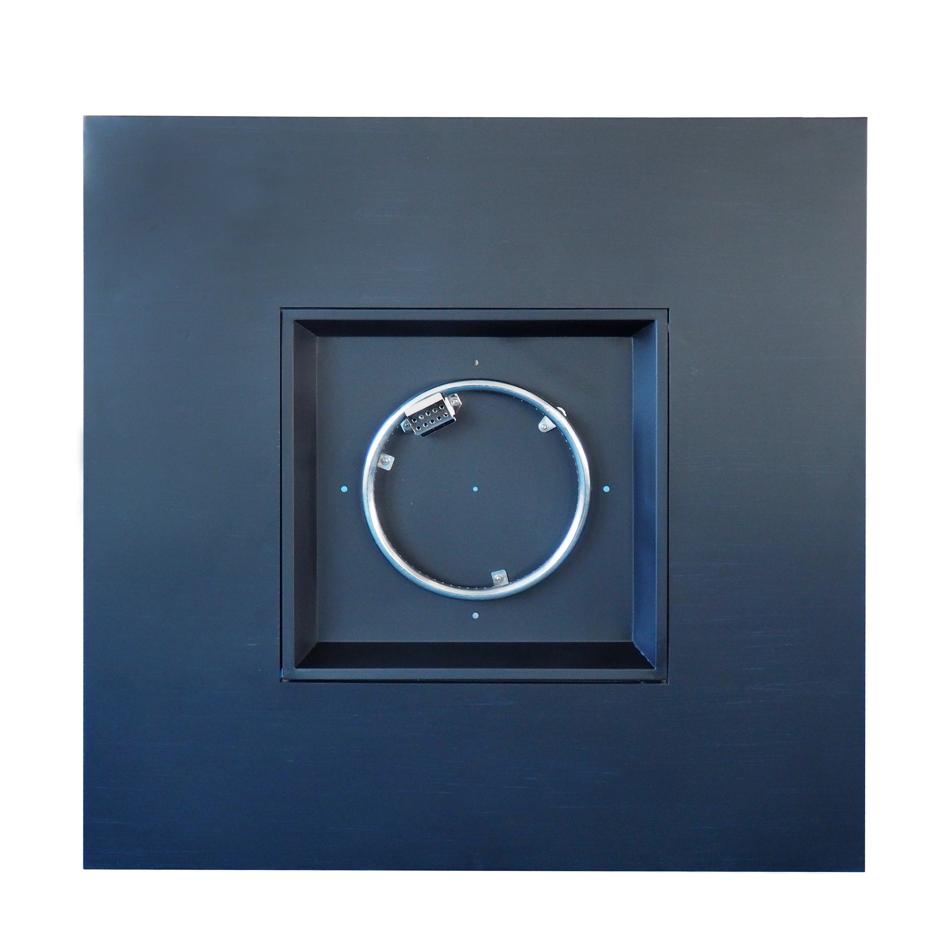 39-inch square iron fire pit with dark matte finish and circular inner ring by HouseOfZazla on Tampa Home & Garden Store