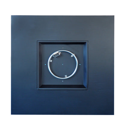 39-inch square iron fire pit with dark matte finish and circular inner ring by HouseOfZazla on Tampa Home & Garden Store