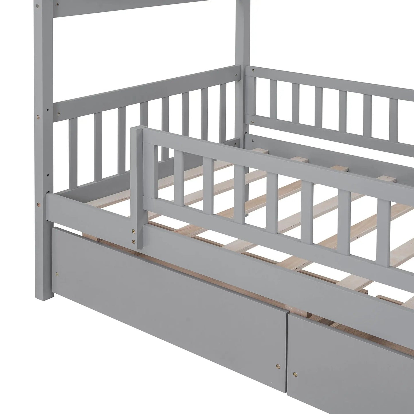 House Bed With 2 Drawers gray-painted wood bed with under-bed storage by Unique Piece Furniture on Tampa Home & Garden Store