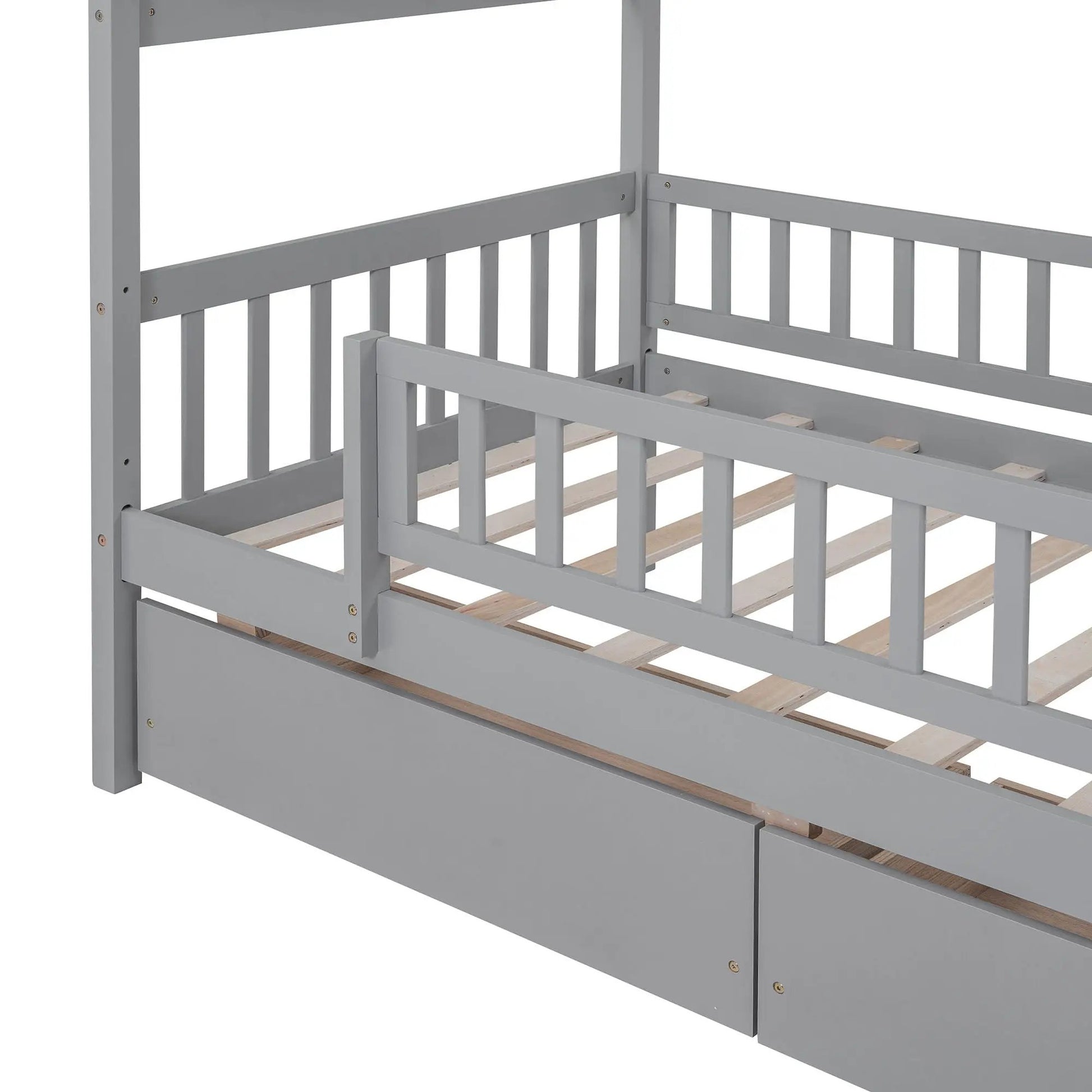 House Bed With 2 Drawers gray-painted wood bed with under-bed storage by Unique Piece Furniture on Tampa Home & Garden Store