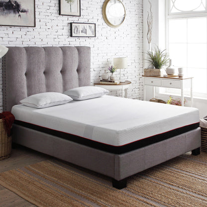10-inch Regen Cooling Copper Infused Memory Foam Mattress HouseOfZazla grey upholstered bed on Tampa Home & Garden Store