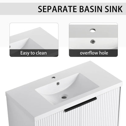 Modern Wall Mounted Vanity With Resin Double Sink