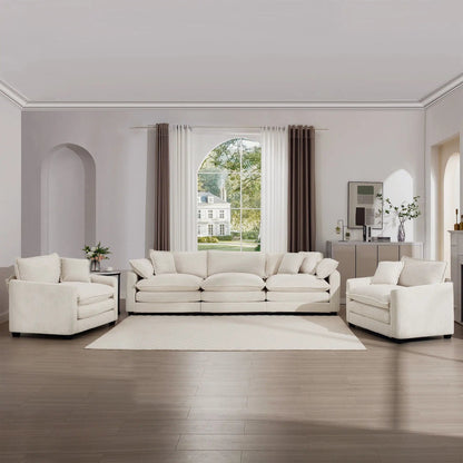 Elegant Sectional Sofa Set with Deep Seats