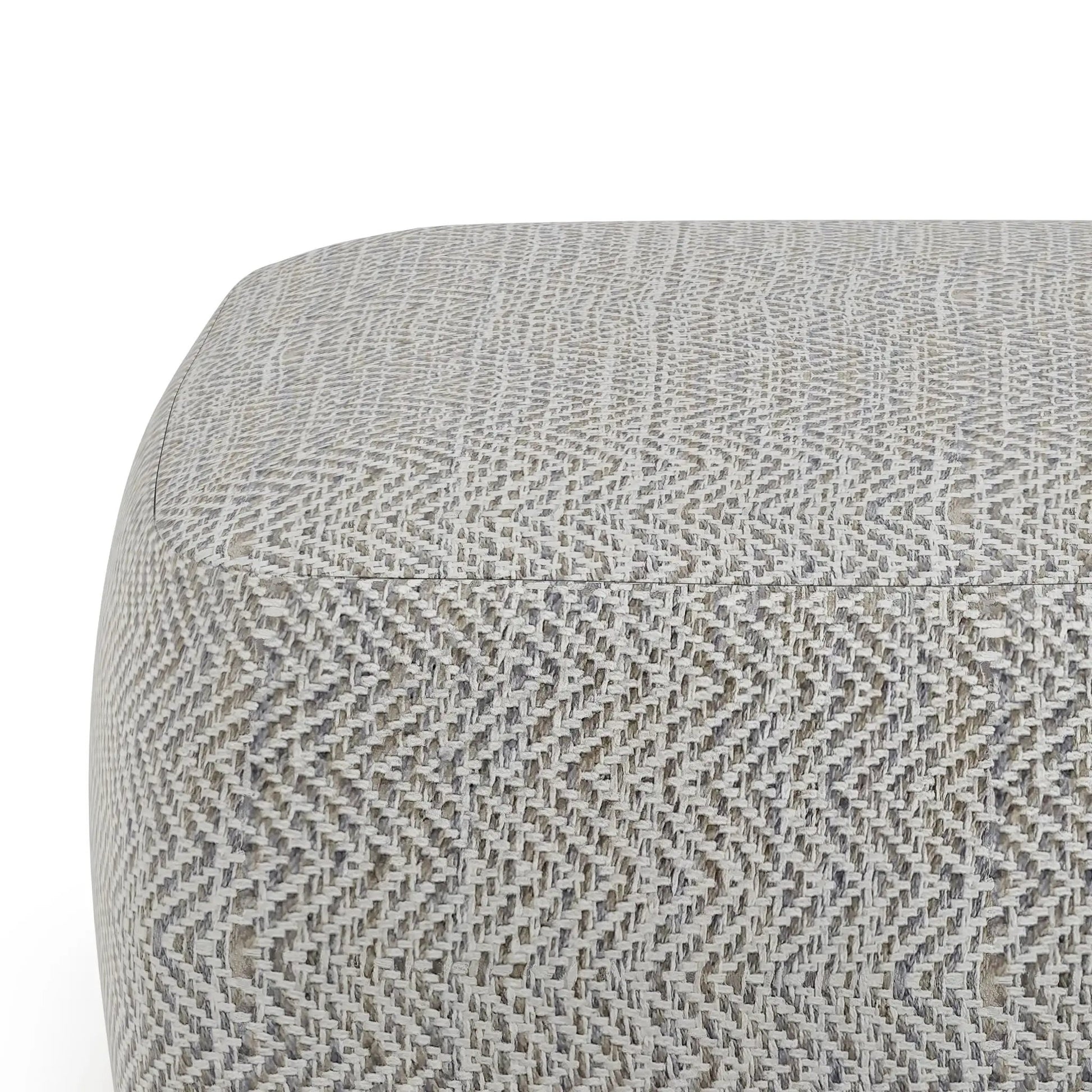 Nate - Handcrafted Square Pouf gray woven fabric by Unique Piece Furniture on Tampa Home & Garden Store