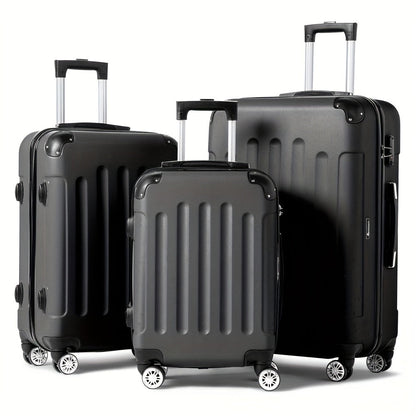 DailySale 3-piece hard shell luggage set with TSA lock, 20/24/28 in, gray, 360° wheels on Tampa Home & Garden Store