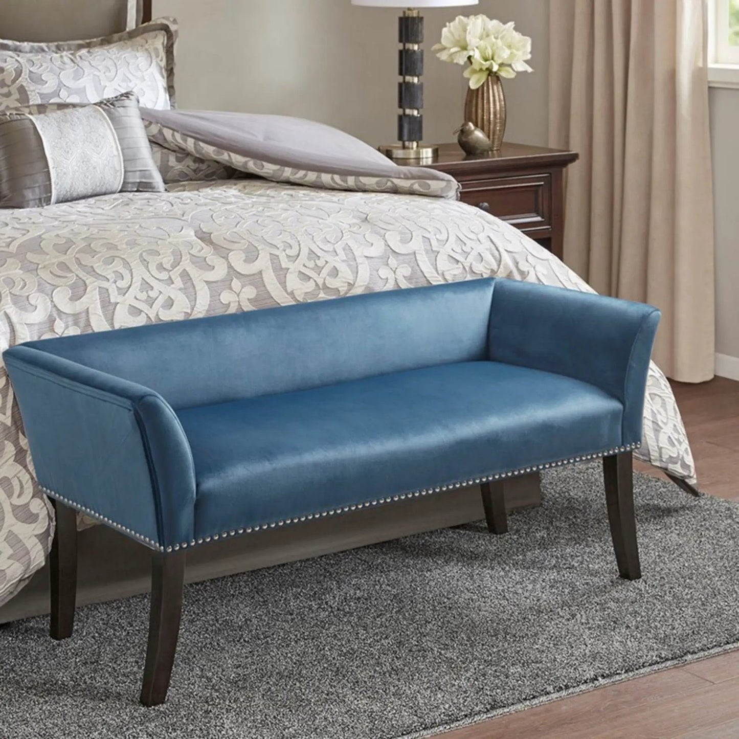Welburn Upholstered Bench With Padded Back