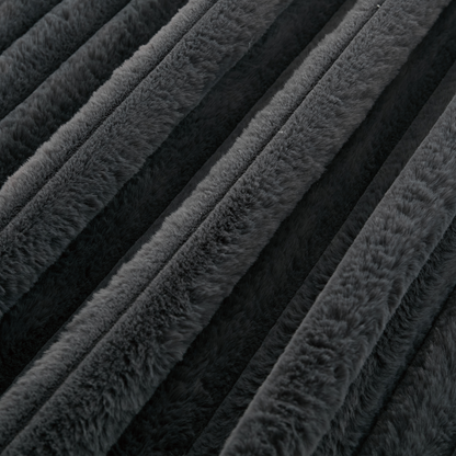Oversized chaise lounge close-up in dark gray plush fur texture by HouseOfZazla on Tampa Home & Garden Store
