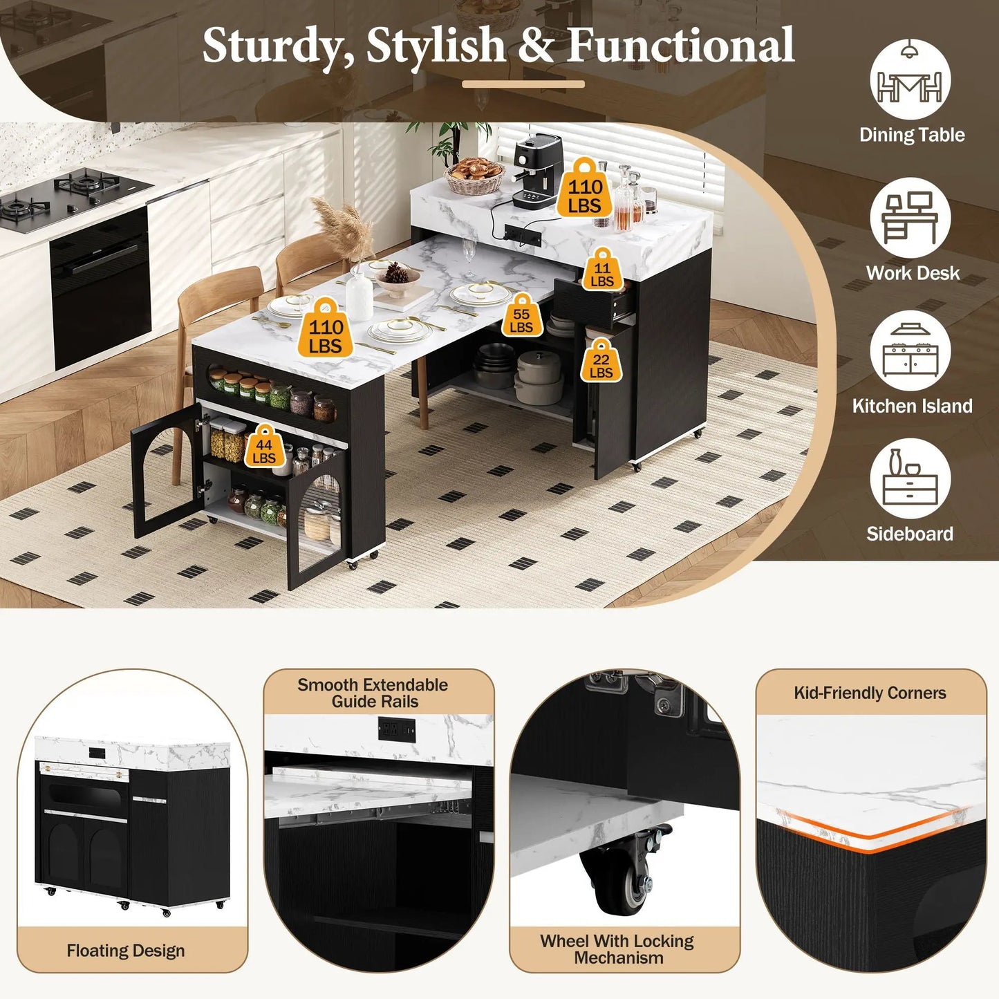 Extendable Dining Table With Folding Top