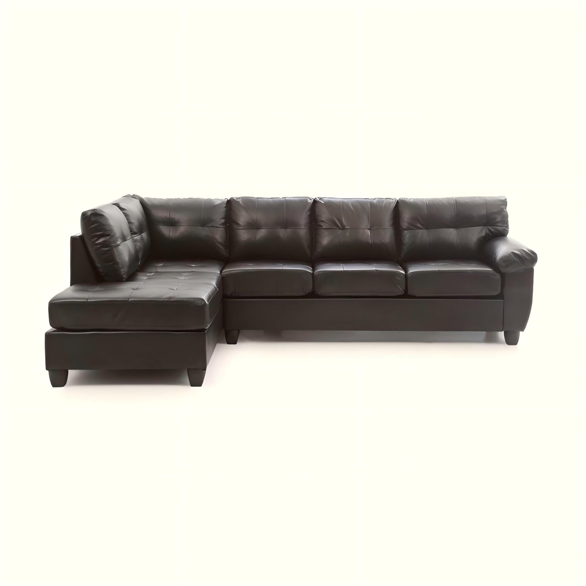 Gallant Sectional by HouseOfZazla in dark espresso leather with left chaise on Tampa Home & Garden Store