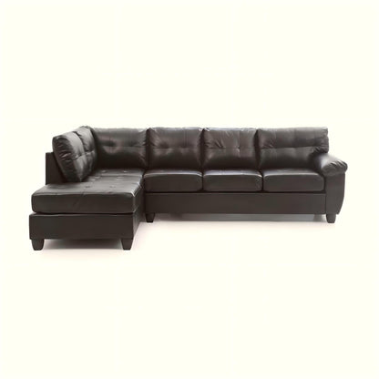 Gallant Sectional by HouseOfZazla in dark espresso leather with left chaise on Tampa Home & Garden Store
