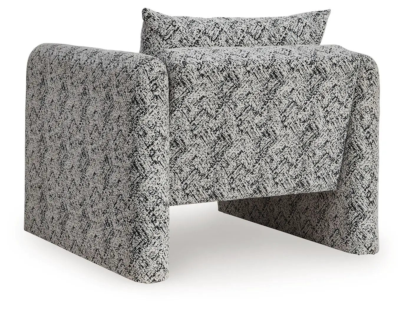 Kenbell Accent Chair Black and White Geometric