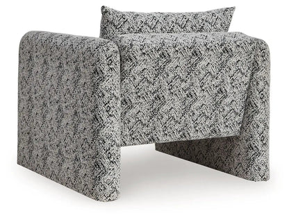 Kenbell Accent Chair Black and White Geometric