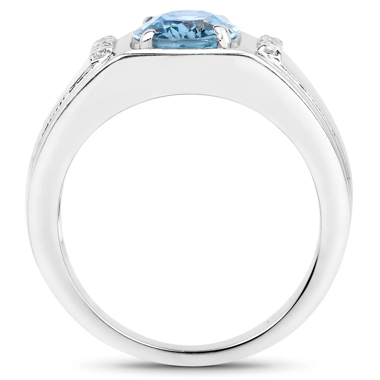 Ring 2.18ct London Blue Topaz with white topaz accents in a .925 sterling silver band on Tampa Home & Garden Store