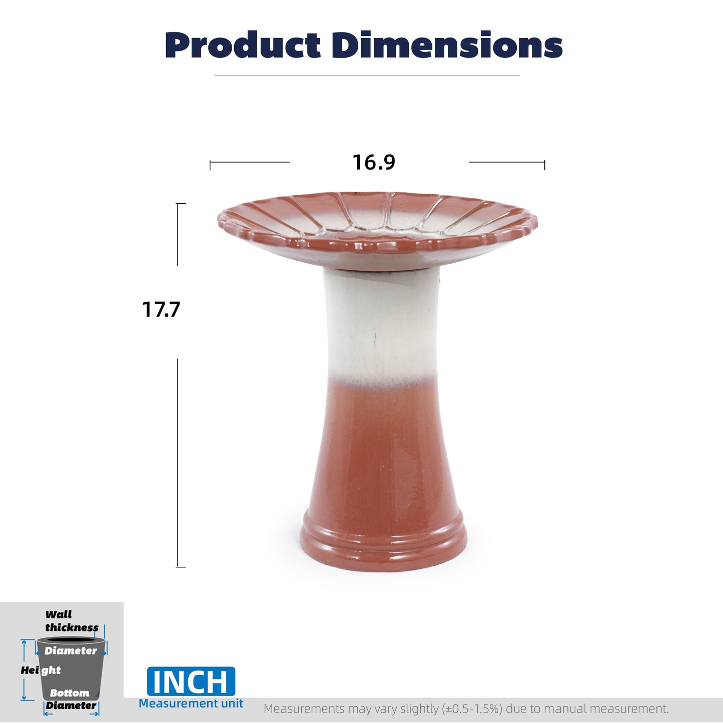 Handmade glazed ceramic bird bath in pink terracotta glaze by HouseOfZazla on Tampa Home & Garden Store