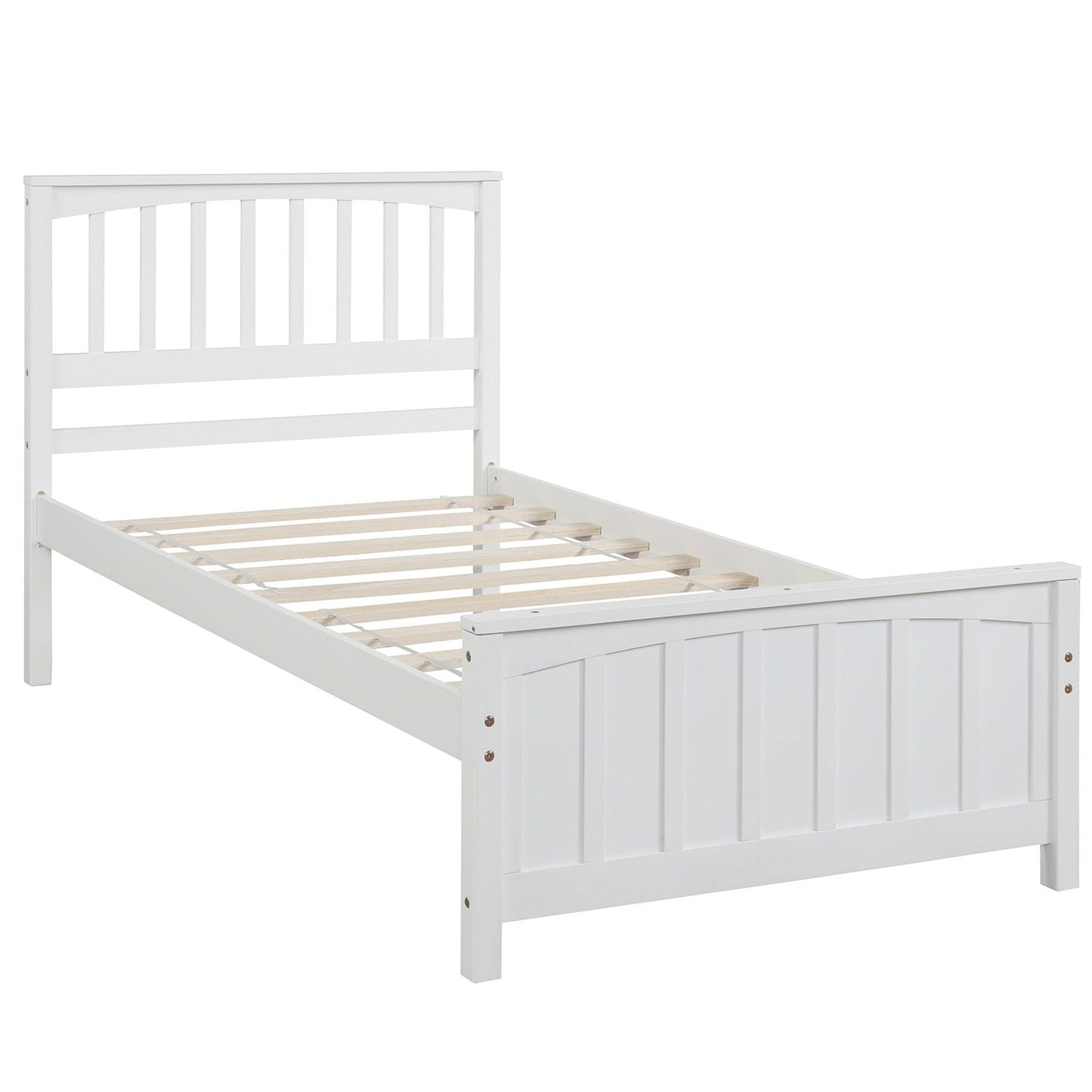 Wood Platform Bed with Headboard and Footboard