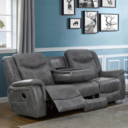 Hudson Gray Reclining Sofa and Pillow Top Arms