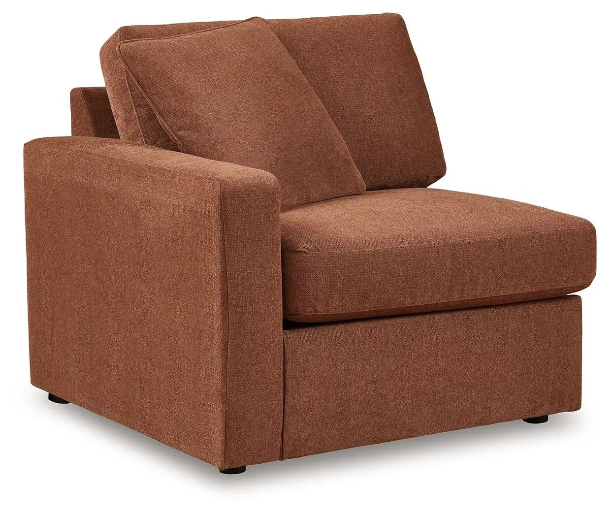 Modmax Sectional Spice upholstered chair with back cushions burnt orange fabric on Tampa Home & Garden Store