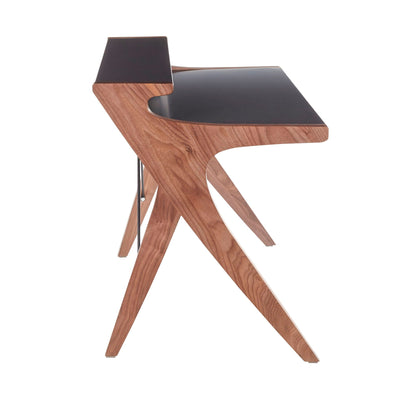Lift Top Desk with Raised Hutch in walnut wood and gray top on Tampa Home & Garden Store