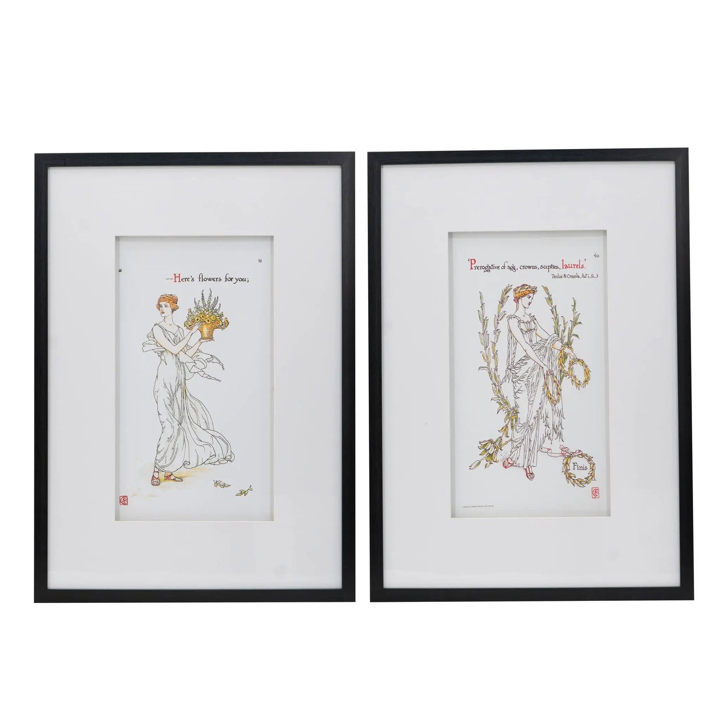 Wall Art Set of Two in Black and White Decor