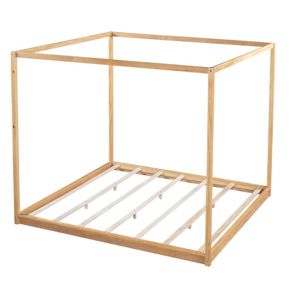 Wood canopy bed frame by Unique Piece Furniture with airflow slats and support legs on Tampa Home & Garden Store
