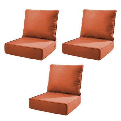6 inch Thicker Outdoor Chair Cushion Set two orange cushions for chairs by HouseOfZazla on Tampa Home & Garden Store