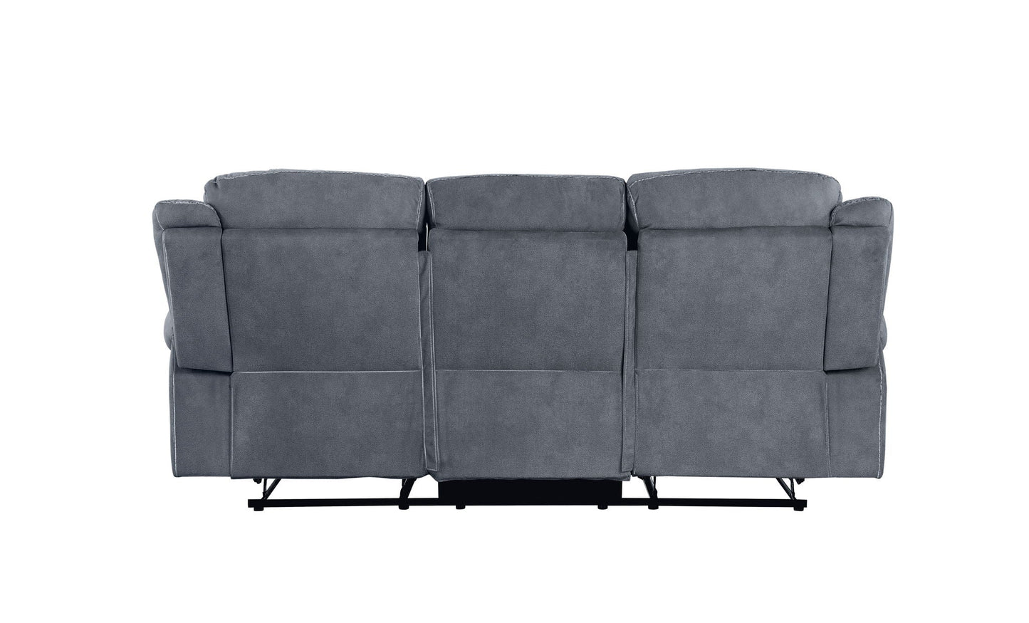 Zubaida Two Tone 3 Piece Recliner Living Room Set, gray fabric sofa trio with metal base on Tampa Home & Garden Store