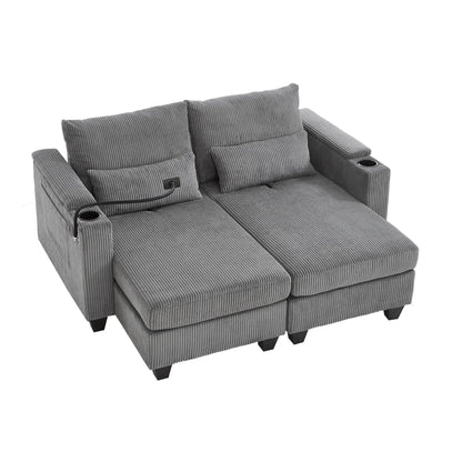 Convertible Chaise Lounge Chair With USB Ports
