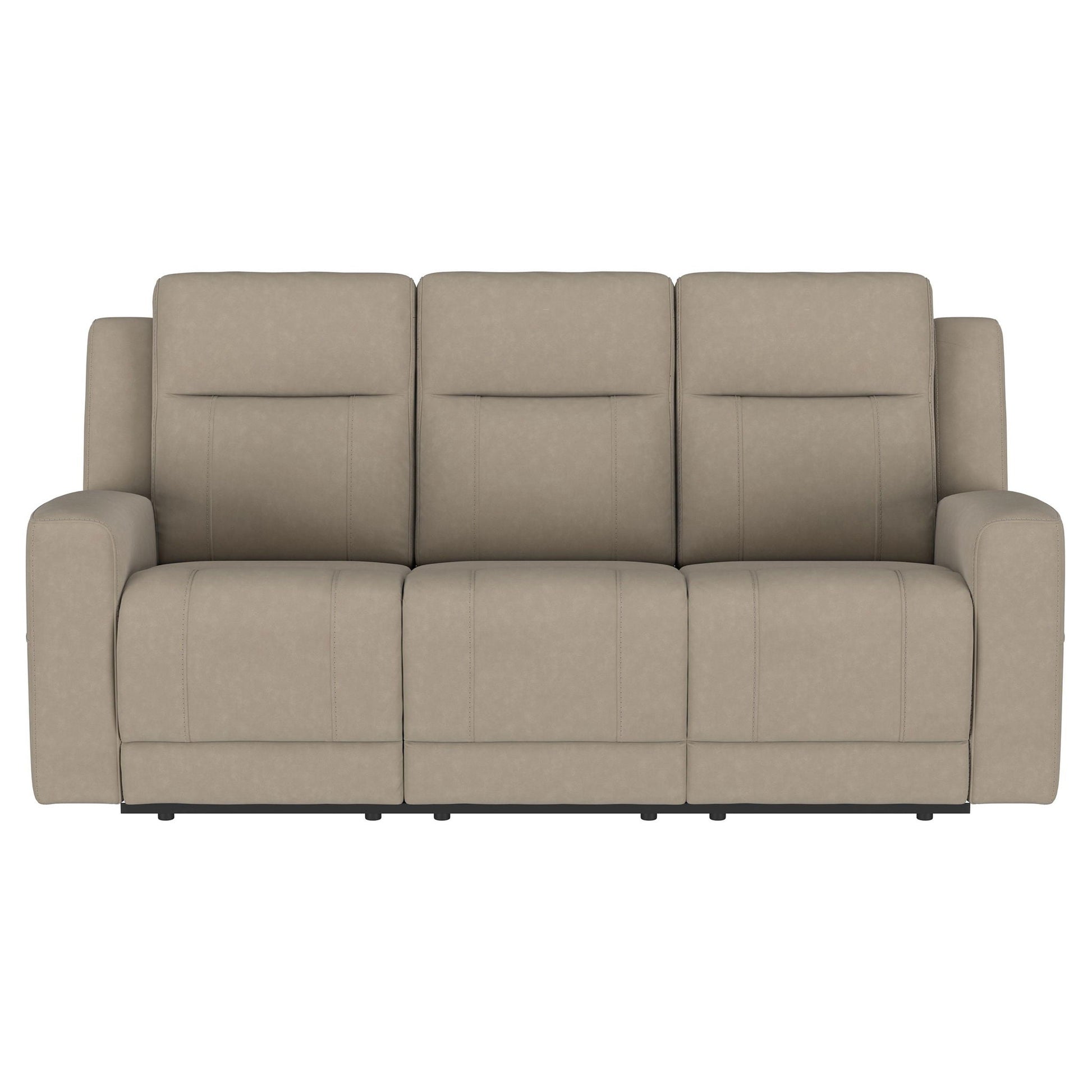 Slater 2-Piece Reclining Sofa Set With Manual Recline beige upholstery on Tampa Home & Garden Store
