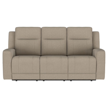 Slater 2-Piece Reclining Sofa Set With Manual Recline beige upholstery on Tampa Home & Garden Store