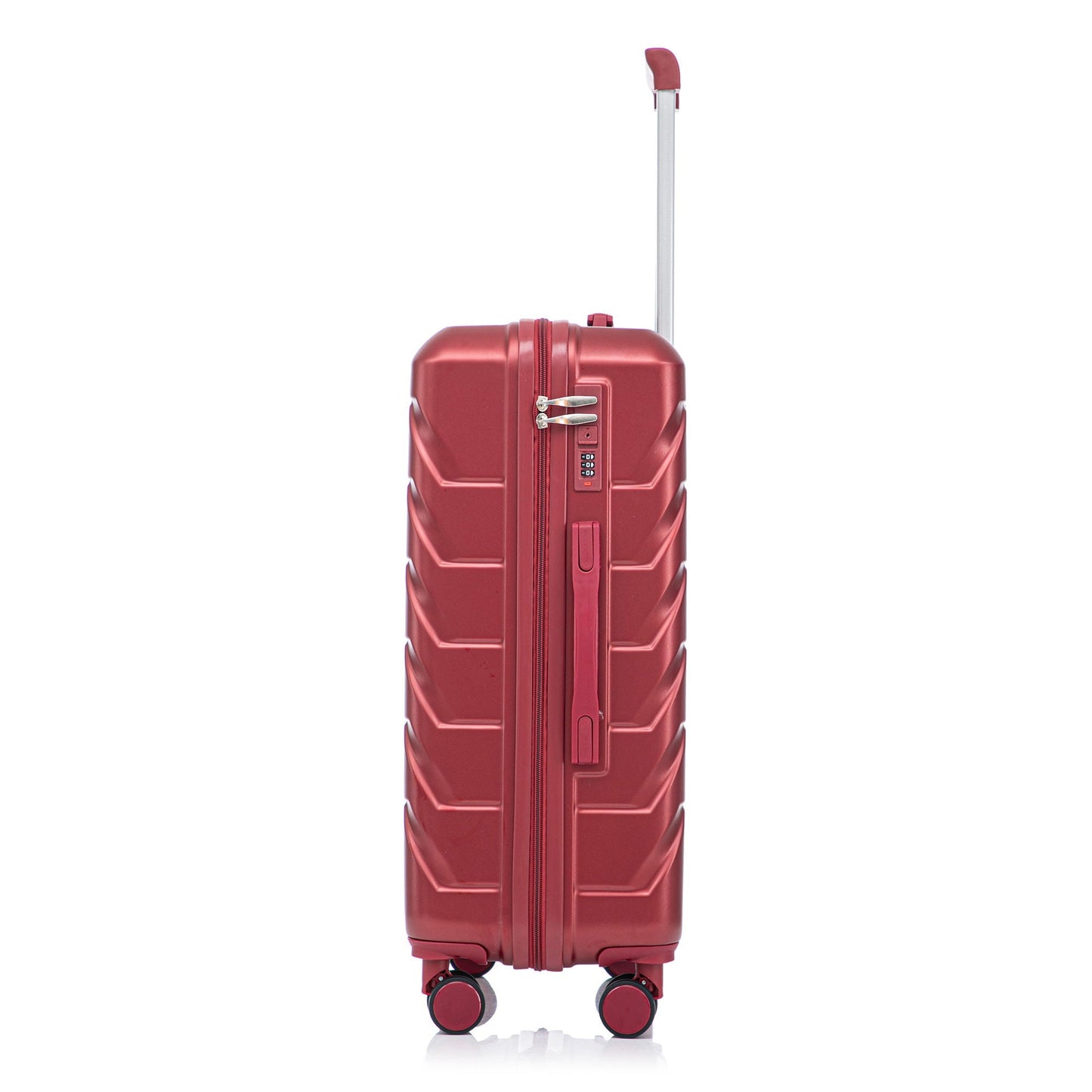3-piece spinner luggage set red metallic with combination lock HouseOfZazla on Tampa Home & Garden Store