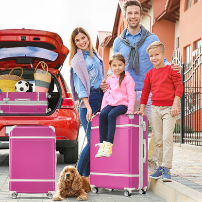 3-piece HouseOfZazla hardshell luggage set in pink with spinner wheels on Tampa Home & Garden Store