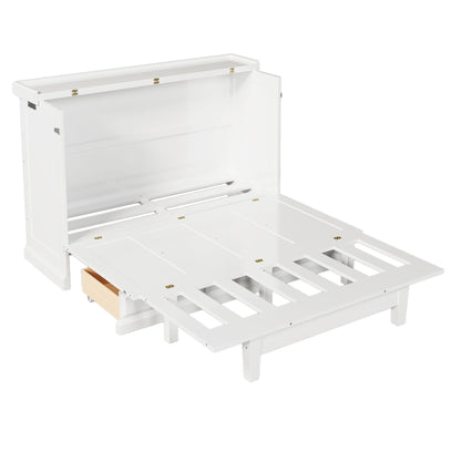 Murphy bed chest cube cabinet white pine with charging station and storage drawer by HouseOfZazla on Tampa Home & Garden Store