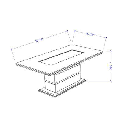 Ariya dining table by HouseOfZazla with a dark gray or white high-gloss finish on Tampa Home & Garden Store