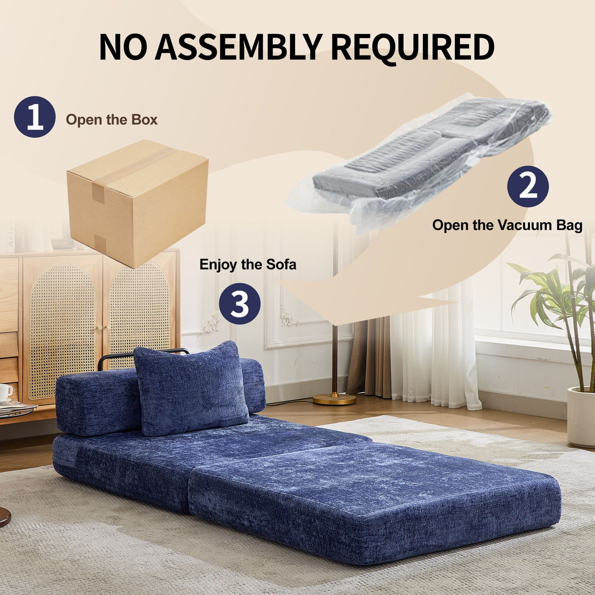 Convertible Floor Sofa Bed and Living Room