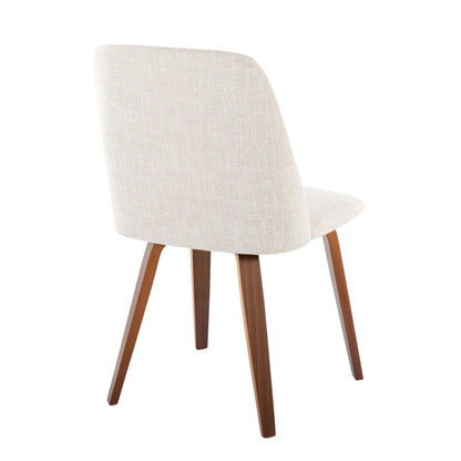 Contemporary Dining Chair Set with Padded Seat - Brown beige upholstered chair with wood legs on Tampa Home & Garden Store