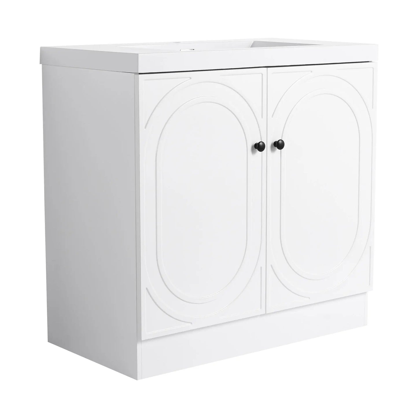 Contemporary Freestanding Vanity With Resin Sink